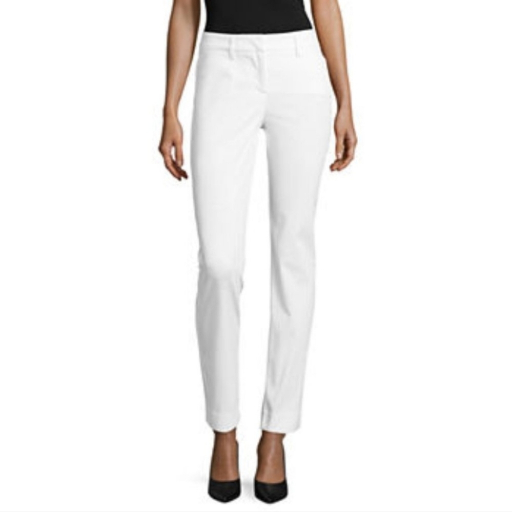 Worthington White Jeans Ankle Slim Fit $42 NEW Size 8 Jeans Denim Cropped Preppy - Picture 1 of 9